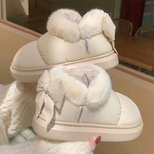 Ankle Plush Warmth Bow Women Winter Boots Warm Cute
