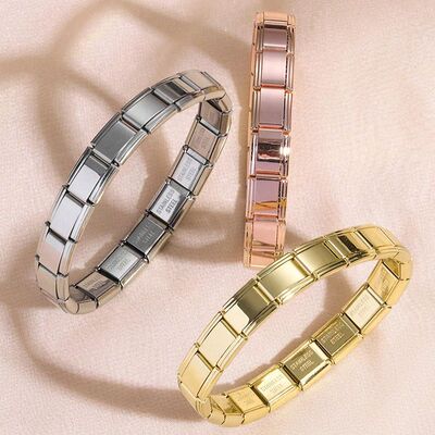 FTCY Italian Charm Stainless Steel Bracelets For Women Men 9