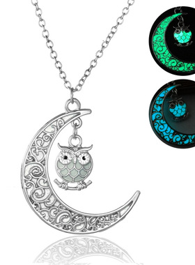 Halloween  Necklace Multicolor Luminous Pendant Fashion Neck