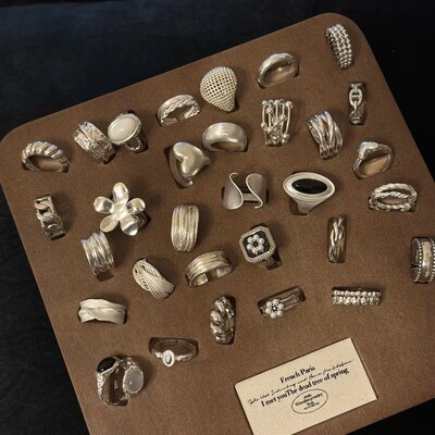 Summer Retro Heavy Industry 925 Sterling Silver Ring Women's