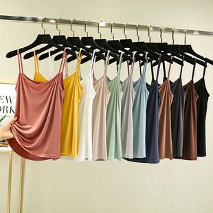 Modal Spaghetti Strap Tops Basic Camis Sleeveless Tank Top S