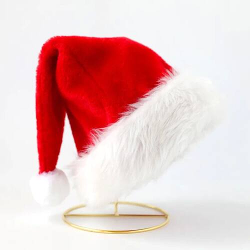 Top Grade Plush Christmas Hat For Adults Big Ball Plush Chri