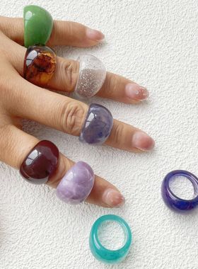 Creative Ring Multicolor Plastic RingStyle Decor Rings for W