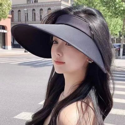 New summer women's hat Ice silk large brim sun block hat UV