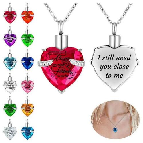 Stainless Steel Cremation Jewelry Urn Necklace Meaningful Ke