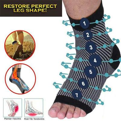 1 Pair Vita-Wear Copper Infused Magnetic Foot Support Compre