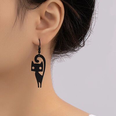 Halloween Gothic Hollow Dark Black Cat Earring for WomenCrea