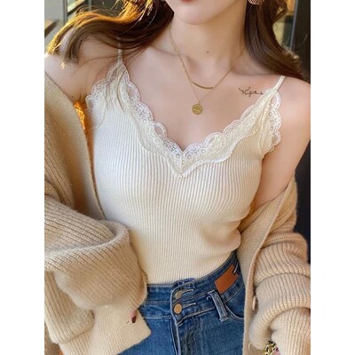 Lace Tank Top Women Cropped Cute Camis Sexy White Tank Tops