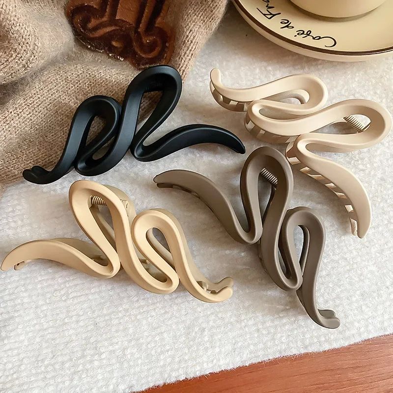 4 Colors 13cm Solid Color Acrylic Hair Clips for Women Matte