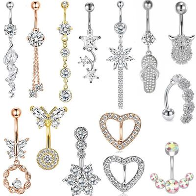Personalized perforated navel ring, stainless steel pierced