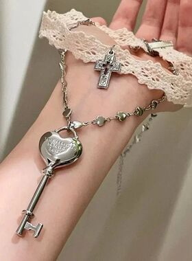 Sweet and Cool White Lace Cross Strap Choker Stacked Love Ke