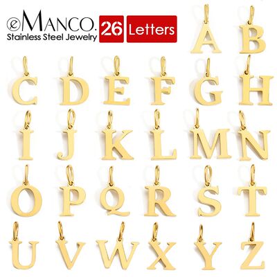 eManco Initial Alphabet Pendant Stainless Steel Charms for M