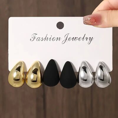 Vintage Elegant Teardrop Stud Earring Set Chic SimpleLightwe
