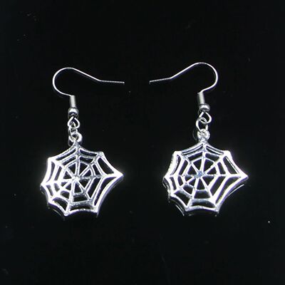 20pairs Handmade Simple Design 25*23mm Cobweb Spider Hallowe