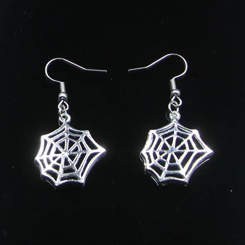 20pairs Handmade Simple Design 25*23mm Cobweb Spider Hallowe