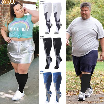 1Pair Plus Size Compression Socks for Women Men Wide Calf 20