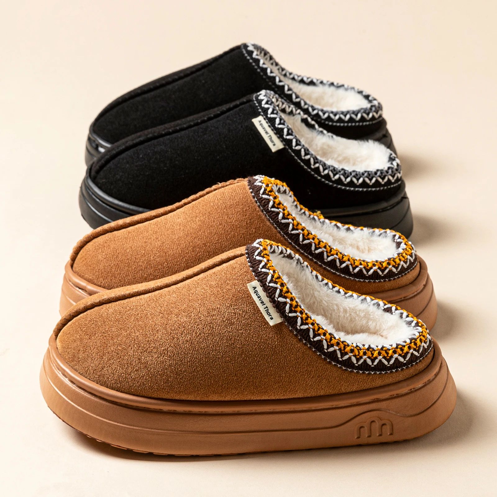 Couples Bedroom Girl's Winter Leisure Plush Slippers Warm Ho