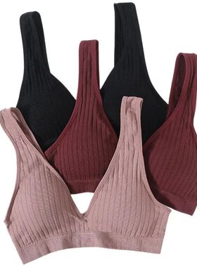 Seamless Bras For Women Sports Ribbed Bra Deep V Bra Tops Fe