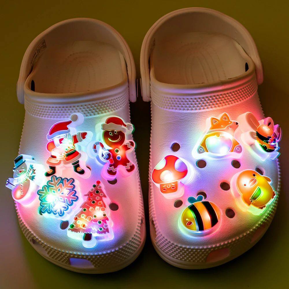 1pcs LED P for Kids Lighted Shoe Charms Christmas Halloween