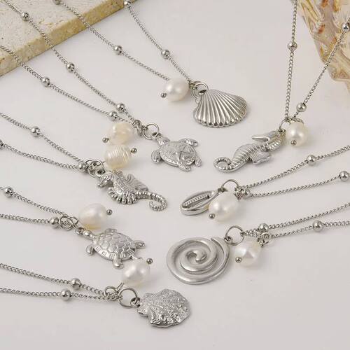 Fashion Sea Necklace Stainless Steel Shell Tortoise Seahorse