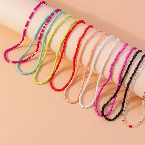 Fashion Handmade Colorful Beads Necklace for Women Girls Boh