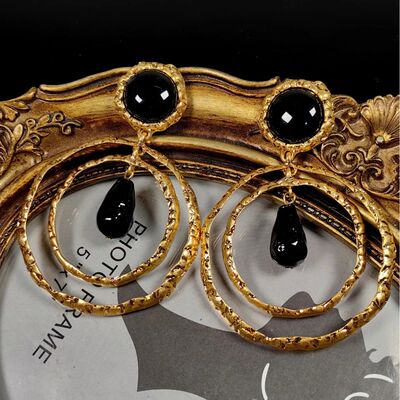 European and vintage drop enamel exaggerated ear stud fashio