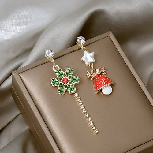 Asymmetric Tassels Christmas Jewelry Earring Set Alloy Mater