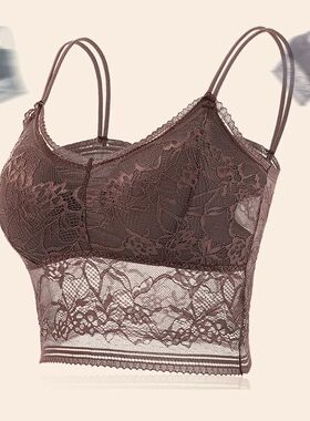New Women Lace Tank Top Sexy Hollow Out Camisole Padded Crop
