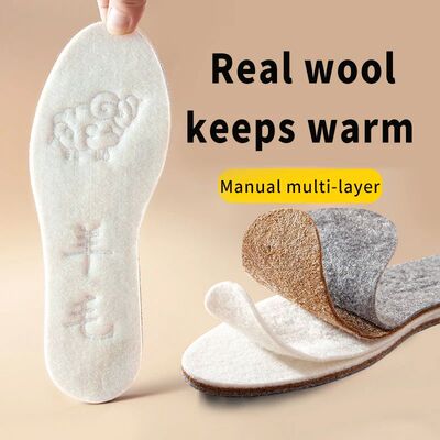 Winter Warm Insoles for Shoes Men Women Wool Thicken Soft Sh