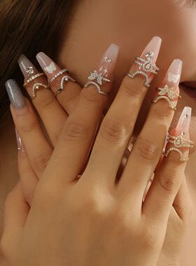 High-end Hot-selling Zircon Open Nail Art Wearable Nail for