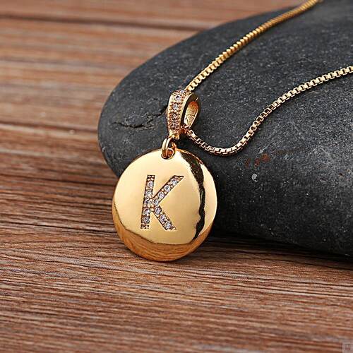 Top Quality Women Girls Initial Letter Necklace Gold 26 Lett