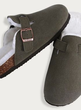 KIDMI Suede Clogs for Women Men Mules Cork Footbed Sandals W