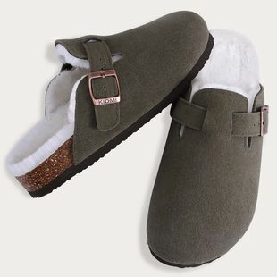 KIDMI Suede Clogs for Women Men Mules Cork Footbed Sandals W
