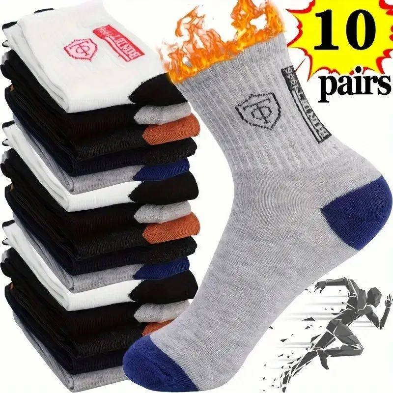 2/5/10 Pairs Men'S Autumn Winter Mid-Calf Socks Comfort Brea,女士内衣/男士内衣/家居服,中筒袜,淘宝优惠券,粉丝福利购,淘宝优惠卷