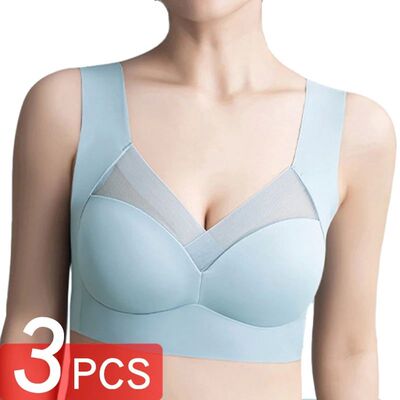 3 Pcs Sexy Seamless Plus Size Bra Push Up Sports Brassiere W