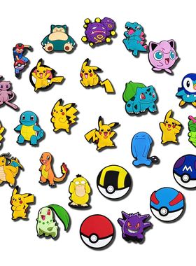 1pcs Pokemon Series PVC Shoes Charms for Crocs Pin Accessori