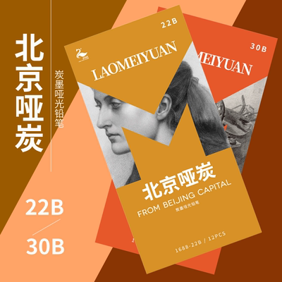 老美院北京哑炭22B30B哑光铅笔