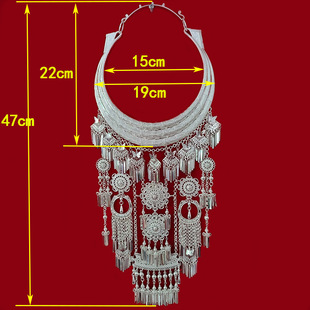 新款苗银饰品苗侗瑶族项圈 民族服装配饰项链节日婚庆摄影盛装饰