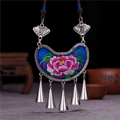 刺绣波西米亚风刺绣挂饰项链吊坠