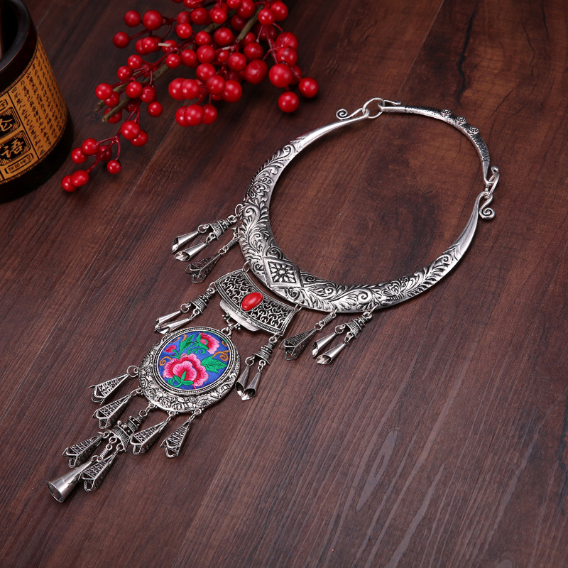 民族风复古项圈饰品铃铛毛衣链