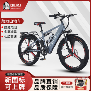 琦利新國標山地電動自行車可上牌26寸男女士學生電動車助力車