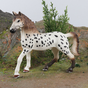 仿真动物骏马模型儿童玩具实心克那波施图种马千里马场景家居摆件