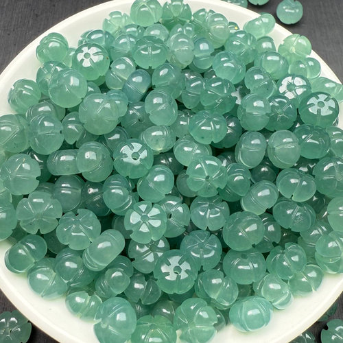 翡翠蓝水色8x5mm南瓜珠散珠 diy手链项链耳坠玉石饰品配件批发