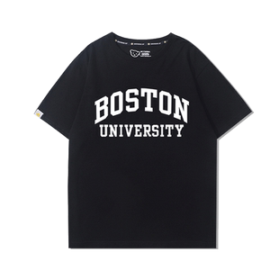 Boston University 波士顿大学T恤男女学生夏季纯棉宽松百搭短袖