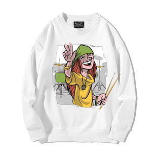 摇滚乐队演出服吉他BASS鼓架子鼓主唱键盘圆领卫衣男女秋冬衣服潮