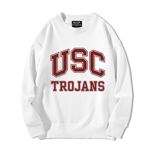 USC美国南加州大学卫衣男校服美式圆领套头长袖NCAA周边加绒衣服