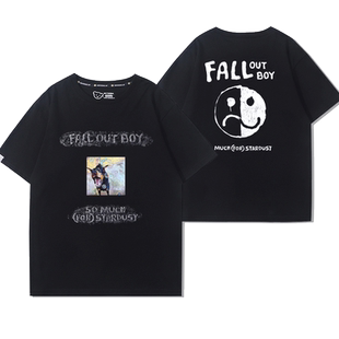 欧美音乐组合Fall Out Boy 翻闹小子T恤男女夏季纯棉百搭短袖衣服
