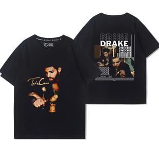 Drake公鸭新专辑短袖for all the dogs纯棉T恤男女夏季纯棉衣服潮