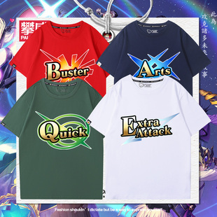 FGO周边fate徽章二次元短袖男女学生2025年夏季宽松百搭休闲T恤衫