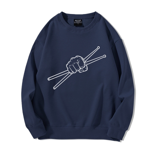 摇滚架子鼓演出服吉他爵士乐Drum乐器复古乐队连帽卫衣男女鼓手潮